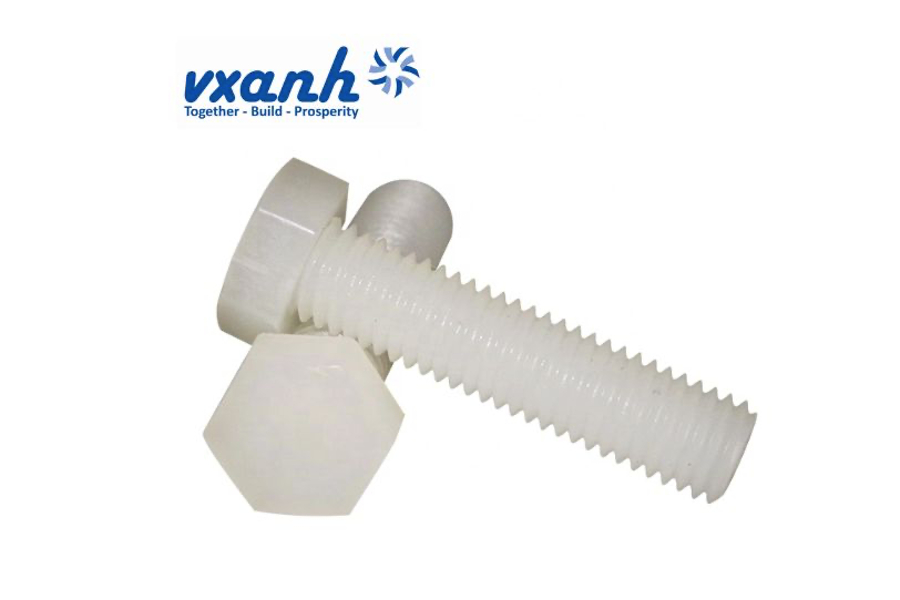 Bulong nhựa đầu lục giác, tiêu chuẩn DIN 933 - Plastic hex head bolts, DIN 933