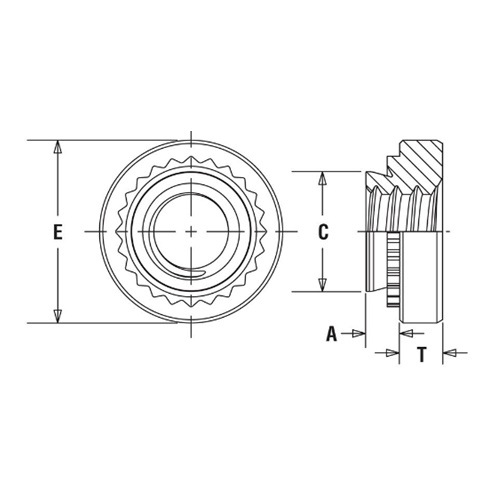 Tán tự giữ thép NU-M6-2-ZI