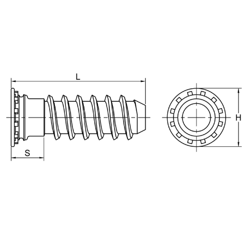 Trụ ren tự giữ thép loại FHX size X5-20